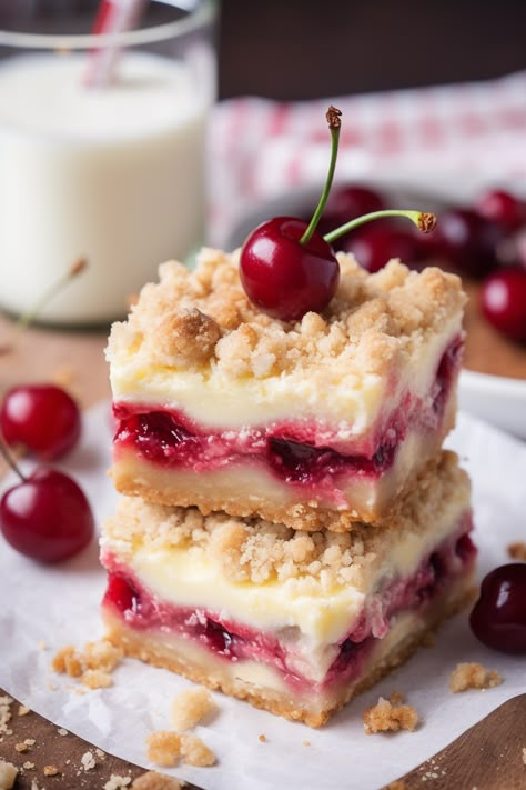 Christmas Cheesecake Bars Christmas Cheesecake Bars, Caramel Chocolate Chip Cookie Bars, Cherry Cheesecake Bars, Caramel Chocolate Chip Cookie, Berry Pie Filling, Cherry Bars, Christmas Cheesecake, Sugar Cookie Crust, Bar Desserts