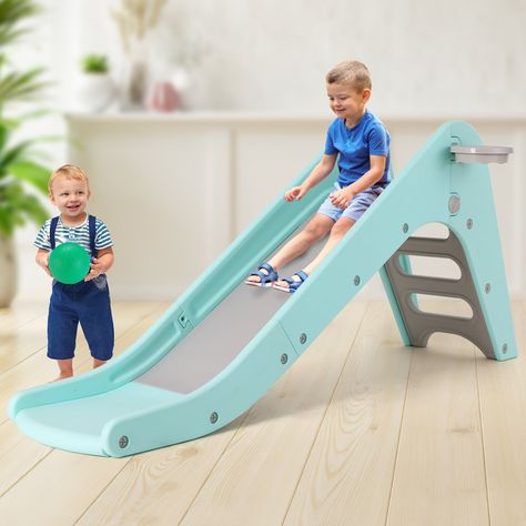 Buy Arlopu Plastic First Slide for Toddlers, Sturdy Kids Slide Play Climber with Basketball Hoop, Indoor Outdoor Playground Playset for Kids 1-6 Years at Walmart.com Swimming Pool Slides, Toddler Climbers, Baby Slide, Toddler Slide, Buffer Zone, Outdoor Toys For Kids, Toxic Free, Toddler Play, Outdoor Playground