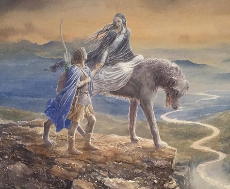 Alan Lee - Cover art for Beren and Lúthien edited by Christopher Tolkien, 2017 Beren And Luthien, Family Tree Explained, Alan Lee, J.r.r. Tolkien, Tolkien Books, Tolkien Art, Nicholas Hoult, Legolas, Jrr Tolkien