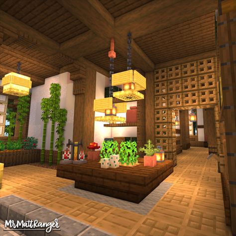 Living Room Design Minecraft, Japanese House Interior Minecraft, Minecraft Japanese Kitchen, Minecraft Japanese Decoration, Minecraft Porch Ideas, Japanese Style Minecraft House, Minecraft Japanese Interior, Minecraft Interior Design Living Rooms, Mc Interior