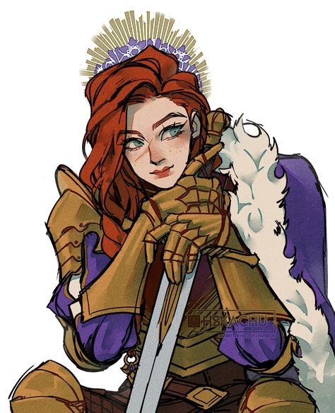 Bonnibellum is a literal queen and goddess of community, family, and war. I can't get over how pretty she looks here! If you aren't following hskachu, you should be. Dnd Paladin, Queen Drawing, Female Knight, Dungeons And Dragons Characters, Dnd Art, Character Poses, Fantasy Rpg, Fantasy Inspiration, Dnd Characters