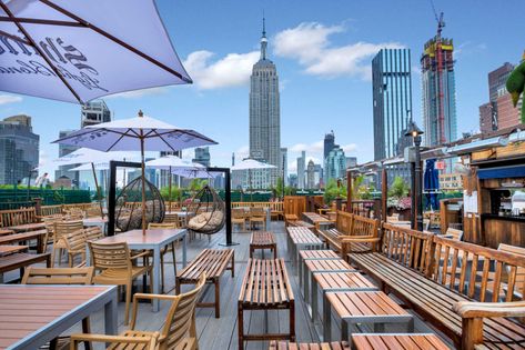 Best Rooftop Bars in NYC: Good Places to Drink Outside With a View - Thrillist Rooftop Restaurants Nyc, Rooftop Brunch, New York Rooftop, Rooftop Bars Nyc, Nyc Rooftop, Nyc Bars, Best Rooftop Bars, Rooftop Lounge, Rooftop Bars