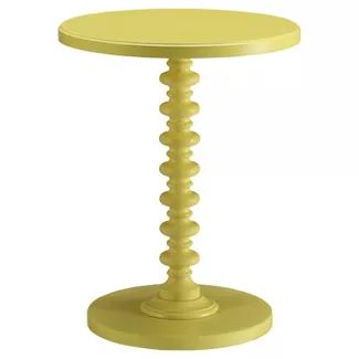 End Tables & Side Tables : Target Yellow Side Table, Eclectic Side Table, Wooden Side Table, Mdf Frame, Acme Furniture, Side And End Tables, Yellow Accents, Side Table Wood, Round Top