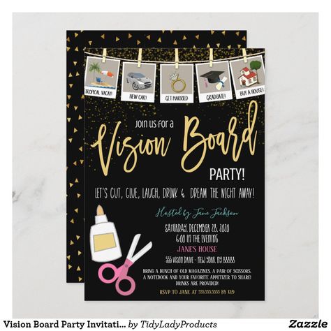 Vision Board Party Themes, Pilates Vision Board, Board Party Invitation, Board Night Ideas, Vision Board Event, Brunch Boards, Vision Board Night, 34 Birthday, Ladies Night In