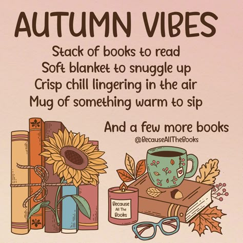 Fall Reading Quotes, Autumn Books Aesthetic, Fall Reading Aesthetic, November Things, Autumn Sayings, Fall Books To Read, November Reading, First Day Of Autumn, 365 Day Challenge