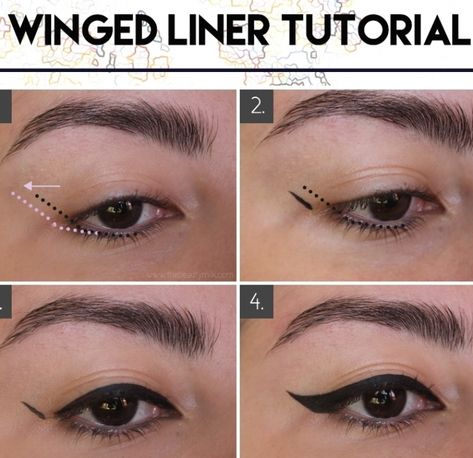 Winged Eyeliner for Hooded & Small Eyes: Techniques and Products | The Beauty Milk #makeupideas #eyeliner Partially Hooded Eyes, Small Hooded Eyes, Hooded Eyes Tutorial, Easy Winged Eyeliner, Eyeshadow For Green Eyes, Eyeliner For Hooded Eyes, How To Do Eyeliner, Eye Makeup Application, Eyeliner Designs