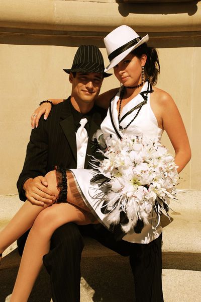 gangster bridesmaid dresses | Modern Weddings: Amber and Matt’s 1920s Gangster Wedding Zoot Suit Wedding, Gangster Wedding, Gangster Style, Zoot Suit, 1920s Wedding, Bride Guide, Musica Rock, Wedding Wishes, Wedding Deco