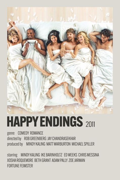 Happy Endings Tv Show, Show Polaroid Poster, Casey Wilson, Damon Wayans, Chris Messina, Jonathan Groff, Elisha Cuthbert, Polaroid Poster, Mindy Kaling