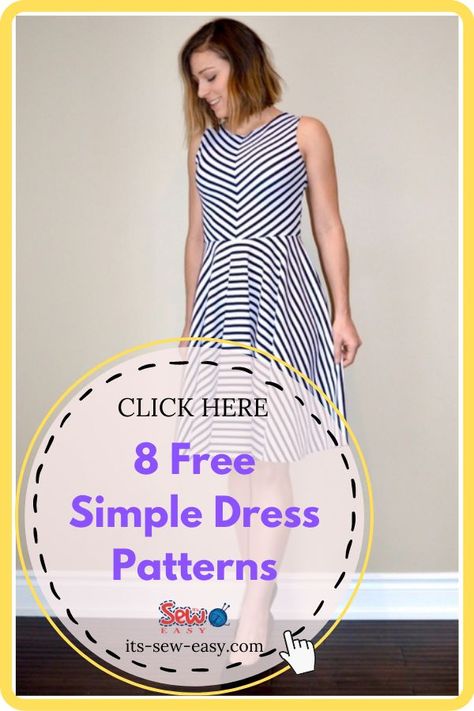 Beginner Dress Pattern Sew Over It, Basic Dress Pattern Simple, Ladies Dress Patterns, House Dress Pattern Free, Free House Dress Pattern, Easy Sew Summer Dress, Simple Dress Pattern Free Mamma Can Do It, Dress Making Patterns Free, Simple Women’s Dress Pattern