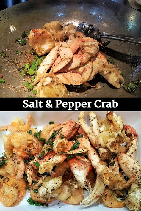 Szechuan Salt & pepper Dungeness Crab | Stir-fry Dungeness Crab | Chinese Dungeness Crab Salt And Pepper Crab, Chinese Crab Recipes, Dungeonous Crab Recipe, Salt And Pepper Crab Recipe, Copycat Meals, Blue Crab Recipes, Crab Boil Recipe, Dungeness Crab Recipes, Baked Brisket