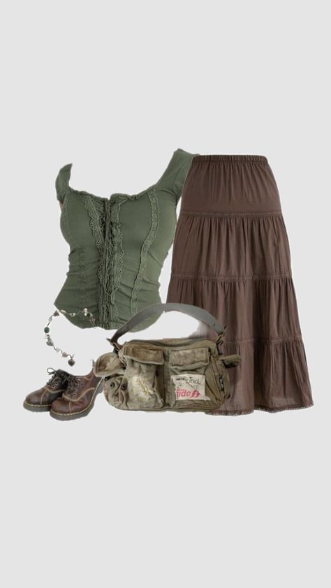 Earthy Outfits Casual, Fall Earthy Outfits, Gremlincore Outfits, Hozier Concert, Fairycore Outfit, Outfit Style Inspiration, Trilogy Tour, Earthy Outfits, Estilo Hippie