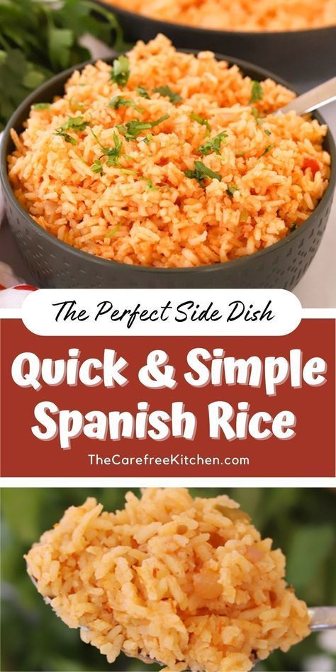 This Spanish Rice recipe is quick, easy, and tastes just like it came from your favorite restaurant. It's a Mexican Rice Recipe that is perfectly fluffy, uses just a few simple ingredients, and is jam-packed with so much flavor. Spanish Rice With Tomato Paste, Quick Spanish Rice, Fajita Rice Recipe, Best Spanish Rice Recipe, Mexican Fried Rice, Homemade Mexican Rice, Homemade Spanish Rice, Easy Mexican Rice, Mexican Recipies