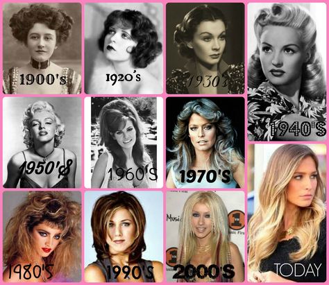 Hairstyles Through The Decades, 40s Mode, Decades Fashion, Through The Decades, Athletic Hairstyles, Different Hairstyles, Popular Hairstyles, Hair Pictures, Toddler Hair