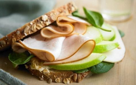 9 High-Protein Sandwiches Under 410 Calories | Nutrition | MyFitnessPal Turkey Apple Sandwich, Myfitnesspal Recipes, Protein Sandwich, Turkey Apple, Chutney Sandwich, Sweet Potato Pizza, Dinner Sandwich, 300 Calorie Meals, Apple Sandwich