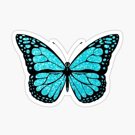 "Blue glitter butterfly" Sticker by Als10806 | Redbubble Butterfly Tattoo Aesthetic, Art Butterfly Tattoo, Turquoise Aesthetic, Sticker Butterfly, Wall Art Butterfly, Glitter Png, Turquoise Butterfly, Teal Butterfly, Stickers Ideas