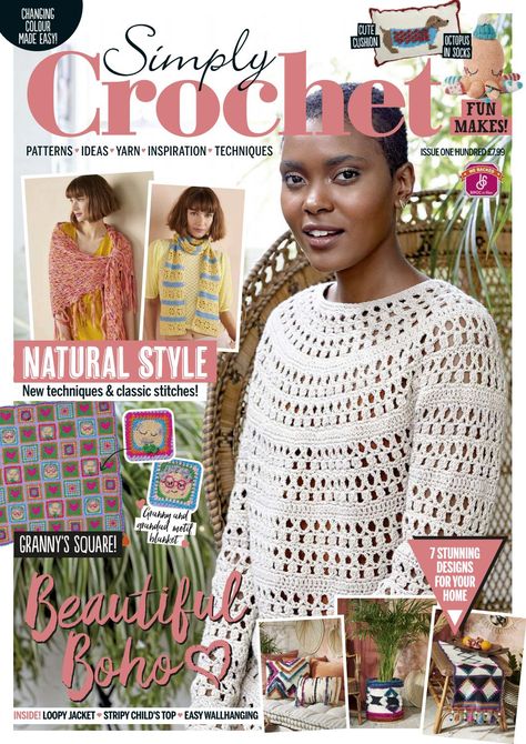 Simply Crochet issue 100 Simply Crochet, Cute Octopus, Yarn Inspiration, Children Top, Crochet Magazine, Tunisian Crochet, Crochet Poncho, Natural Style, Learn To Crochet