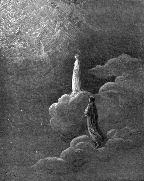 Beatrice Dante, Gustavo Dore, Divine Comedy, Dantes Inferno, Gustave Dore, Dante Alighieri, Biblical Art, Beautiful Dark Art, Sacred Art