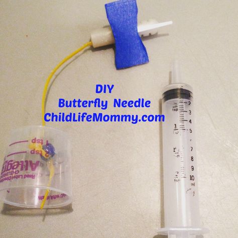 DIY Medical Play: Butterfly Needle - Child Life Mommy Medical Play, Child Life Specialist, Life Tools, Diy Butterfly, Life Board, Loose Parts, Medical Art, Private Practice, Dramatic Play