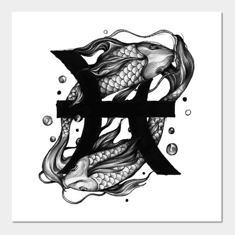 Pisces Illustration, Zodiac Tattoos Pisces, Pisces Queen, About Pisces, Asian Symbols, Zodiac Leo Art, Pisces Constellation Tattoo, Pisces Tattoo Designs, Mangas Tattoo