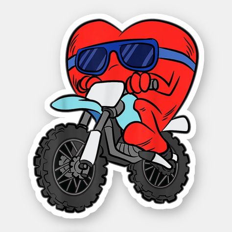 Valentine 2024, Valentines Day Stickers, Bike Sticker, Bike Stickers, Day Stickers, Valentine Stickers, Riding Motorcycle, St Valentin, Dirt Bike