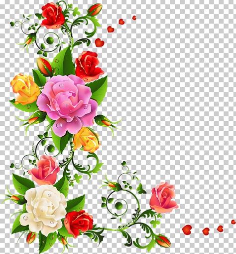 Happy Birthday Wishes Song, Boarders Designs For Projects, Border Flowers, Corner Border, Banner Clip Art, Color Clipart, Flower Png Images, Logo Design Love, Beautiful Eyes Images