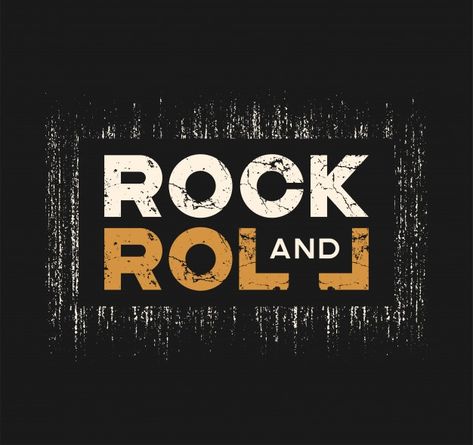 Rock And Roll Tshirt, Live Music Poster, Rock And Roll Sign, Hipster Tattoo, Grunge Effect, Retro Radios, Art Optical, Shirt Logo Design, Vector Icons Illustration