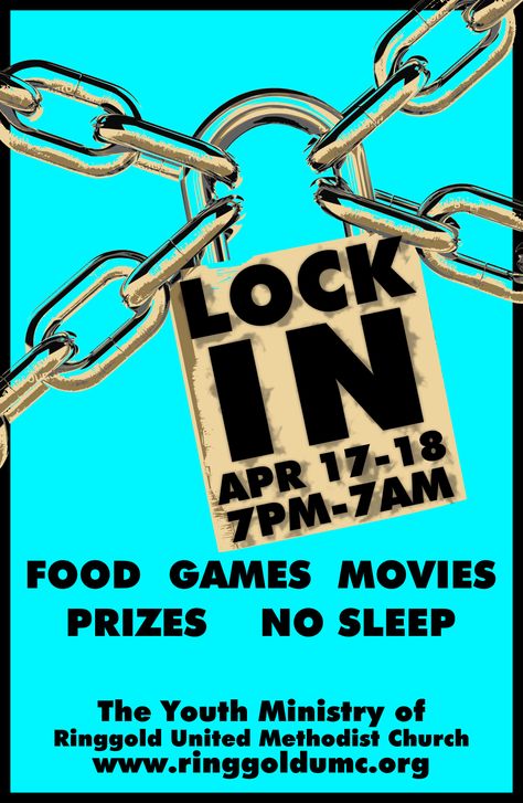 The Youth Ministry of Ringgold UMC | Updates and information about ... Lock In Games Youth, Lock In Ideas Activities, Youth Lock In Ideas Church, Lock In Ideas Church, Church Lock In Ideas Youth, Lock In Ideas, Youth Group Names, Youth Devotions, Church Youth Group Activities