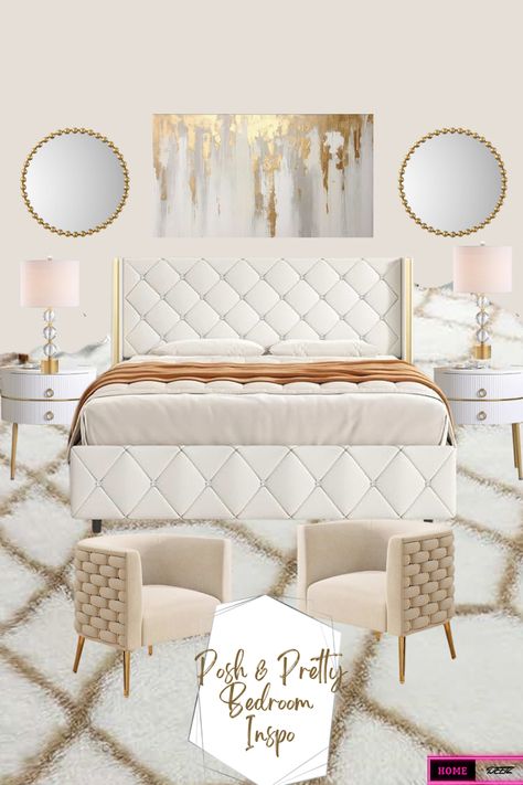 #goldbedroom, #bedroom #bedroomdecorideas #bedroomdecoration #bedroomgoals #luxuryfurniture #luxuryhome Posh Bedroom, Boho Glam Bedroom, Bedroom Cream, Cream Bedroom, 2024 Bedroom, Cream Bedrooms, Glam Bedroom, Bedroom White, Gold Bedroom