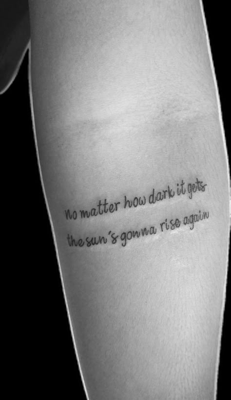 Tattoo Ideas Meaning Strength, Grey's Anatomy Tattoo Ideas, Brandon Lake Tattoos, Tattoo Ideas Greys Anatomy, Greys Anatomy Quotes Tattoos, Try Again Tattoo, Tattoos For Survivors, Meaningful Quotes Tattoos, Tattoo For Mom Meaningful