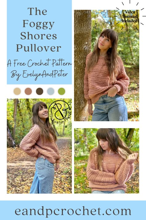 Anthropologie Crochet Pattern, Crochet Patterns That Look Like Knitting, Chunky Crochet Jumper Pattern Free, Easy Crochet Pullover Free Pattern, Crochet Slouchy Sweater Pattern Free, Crochet Sweater Pattern Free Oversized, Forever Fleece Crochet Pattern, Cute Crochet Tops Free Pattern, Fall Sweater Crochet