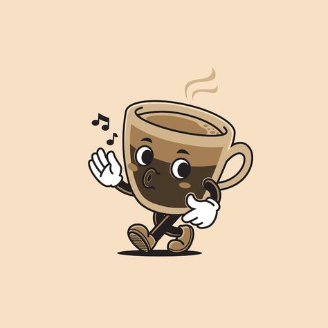 Coffee Cup Character, Coffee Character, Illustration Moodboard, Zombie Game, Lash Trays, Coffee Cartoon, Coffee Tattoos, Music Cartoon, Fashion Poster Design