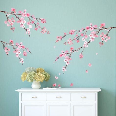 Cherry Blossom Nursery, Cherry Blossom Bedroom, Kids Wall Stickers, Cherry Blossom Wall Art, Wall Stickers For Kids, Cherry Blossom Girl, Stick Wall Art, Kids Room Murals, Stickers For Kids