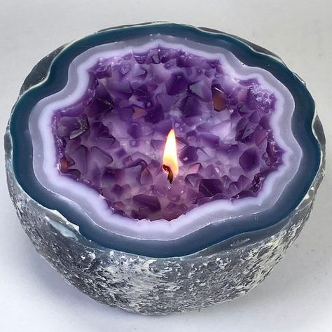 Geode Candle, Friendship Candle, Amethyst Candle, Candle Magic Spells, Candle Workshop, Crystal Photography, Heart Candle, Intention Candles, Front Yard Ideas