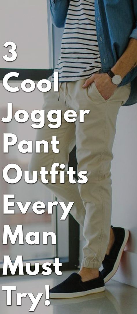 3-Cool-Jogger-Pant-Outfits-Every-Man-Must-Try! Joggers Men Outfit, Jogger Outfit Casual, Mens Joggers Outfit, Pant Outfits, Best Joggers, Jogger Pants Style, Cool Looks, Outfit Elegantes, Jogger Pants Outfit