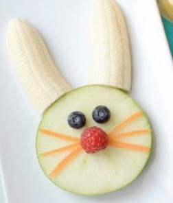 Receta para hacer Conejo Divertido con Frutas Bunny Snacks For Kids, Fruit Bunny, Easter Bunny Fruit, Spring Snacks, Finger Foods For Kids, Healthy Easter, Easter Snacks, Food Art For Kids, Fruit Snack