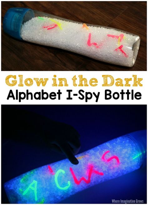 Glow Day Preschool Activities, Glow In The Dark Literacy Night, Firefly Activities, Glow Activities, Spy Bottle, Library Storytime, Bottle Game, Letter Recognition Games, Stem Art