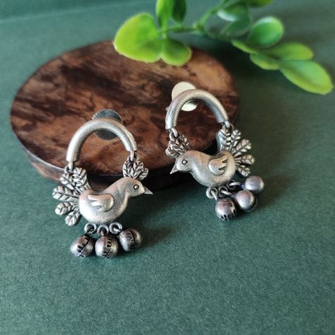 Masakali Bird Earrings, Silver-plated Dangler Earrings With Ghungroos Junk Jewellery, Junk Jewelry, Dangler Earrings, Grace To You, Bird Earrings, Fancy Jewelry, Elevate Your Look, Jewellery Designs, Your Style