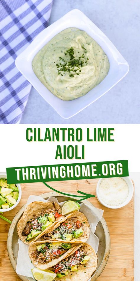 Cilantro Lime Aoli Recipe, Cilantro Aioli Recipe, Cilantro Lime Aioli, Mexican Aioli, Cilantro Lime Garlic Aoli, Cilantro Aoli, Cilantro Lime Aioli Recipe, Lime Aioli Recipe, Cilantro Lime Sauce For Tacos