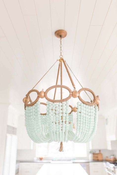 Friday Night Lights Movie, Beaded Chandeliers, Coastal Chandelier, Reclaimed Wood Console Table, Bead Chandelier, Bedroom Chandelier, Deco Nature, Farmhouse Chandelier, Diy Chandelier