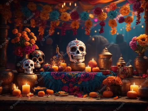 Xolo Dog, Festival Of The Dead, Festival Table, Decorated Table, Flowers And Candles, Day Of The Dead Party, Skull With Flowers, Halloween Wallpaper Iphone Backgrounds, Halloween Wood Crafts