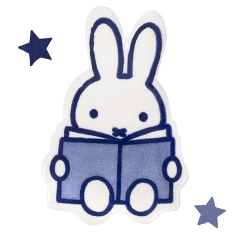 Miffy Widget Icons, Miffy Reading, Blue Miffy, Kindle Decor, Photo Widget, Bunny Wallpaper, Bunny Gifts, Cute Doodles Drawings, Delft Blue