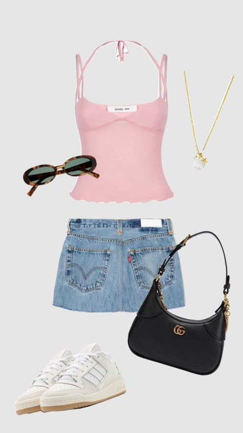 #everydayoutfit #outfitideas #outfit Pink Tank Top Outfit Ideas, Pink Tank Top Outfit Summer, Pink Tank Top Outfit, Pink Tank Tops Outfit, Tank Top Outfit Ideas, Shuffles Summer, Top Outfit Ideas, Tank Top Outfit, Top Summer Outfits