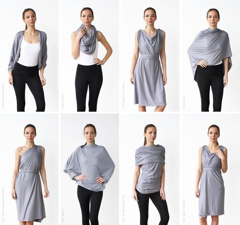 How to Wear the Chrysalis Cardi. Versatile women's travel clothing. Made in Canada from sustainable fabric. Multiway Clothing, Convertible Clothing, Multi Way Dress, Clothes Wardrobe, Functional Clothing, Travel Clothes Women, Diy Vetement, Travel Clothing, Convertible Dress