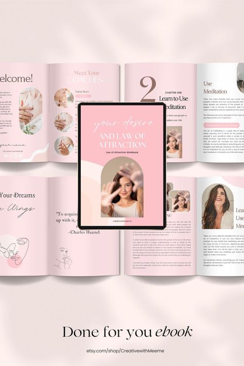 Canva Instagram Templates, Ebook Design, Life Coaching Tools, Workbook Template, Spiritual Coach, Coaching Tools, Pinterest Templates, Ebook Template, Lead Magnet