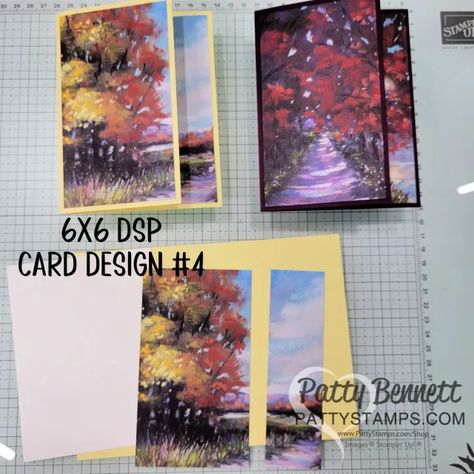 5 Ways to Make Cards with Splendid Autumn DSP - Patty Stamps Patty Bennett, Stampin Up Paper Pumpkin, Free Stamps, Autumn Paper, Dsp Cards, Autumn Cards, Card Making Tips, Fall Mini, Designer Paper