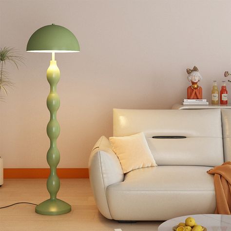 Vintage Mushroom Creative Metal Floor Lamp Green Floor Lamp, Standing Lamp Bedroom, Metal Floor Lamp, Unique Floor Lamps, Floor Lamp Bedroom, Unique Light Fixtures, Decor 2024, Vintage Mushroom, Metal Floor Lamps