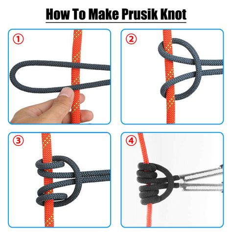 30KN Climbing Carabiner Locking Safety Prusik Climbing Rope Rappelling Rock Cord | eBay Rope Pattern, Cool Tie Knots, Crate Furniture Diy, Camping Knots, Paracord Projects Diy, Survival Knots, Paracord Bracelet Patterns, Knots Guide, 550 Cord