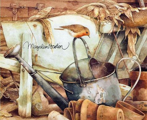 Jessie Willcox Smith, Marjolein Bastin, Nature Artists, Nature Drawing, Dutch Artists, Instagram Life, Wildlife Art, Watercolor Artist, Watering Can