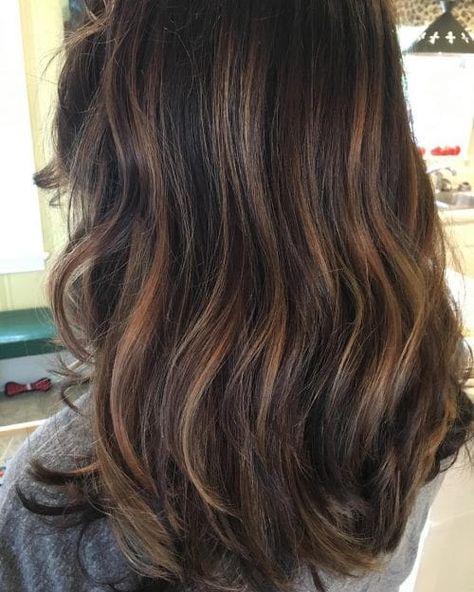 35 Best Ways to Get Dark Brown Hair With Highlights Dark Brown Hair Trends, Mocha Brown Hair, Dark Brown Hair With Highlights, Brown Hair Trends, Dark Chocolate Brown Hair, Dark Brown Highlights, Highlights For Dark Brown Hair, Hair Color Light, Golden Brown Hair