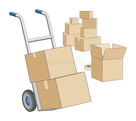 Moving Dolly and Boxes. Illustration of a dolly and boxes ready for moving , #ad, #Boxes, #Illustration, #Moving, #Dolly, #ready #ad Moving Dolly, Wooden Toy Car, Doodle Art, Toy Car, Doodles